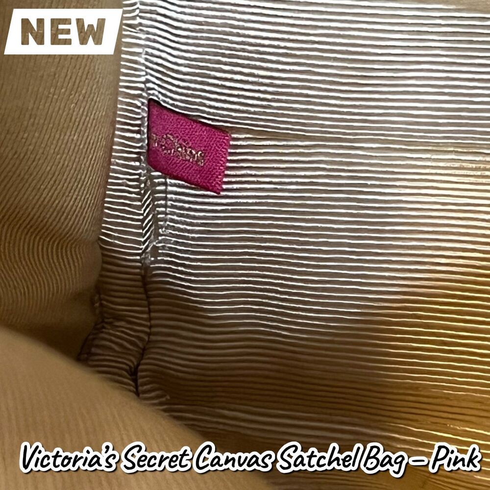 New With Tags Victoria’s Secret Canvas Satchel Bag – Pink - Picture 6 of 10